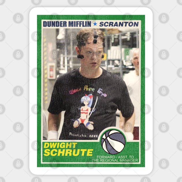 Dwight Schrute Basketball Trading Card Sticker by darklordpug